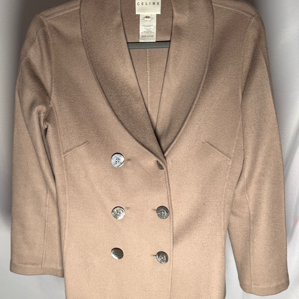 Celine Women's Beige Double-Breasted Blazer